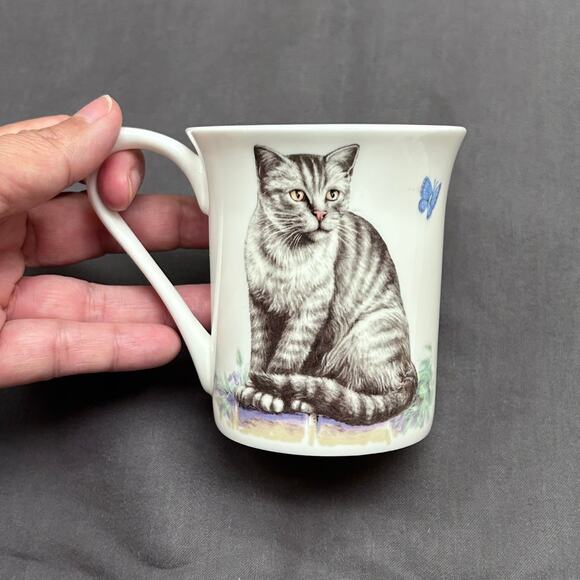 Queens Kitchen “Up To Mischief" Black & Ginger Bone China Cat Coffee Cup NWOT - Picture 5 of 8